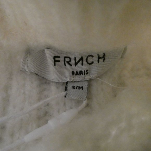 FRNCH Bow Back Cableknit Long Sleeve Chunky Sweater Sky Blue NWT - Picture 13 of 13